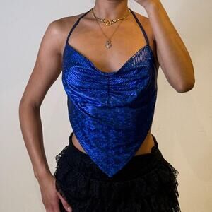 Blue Metallic Top